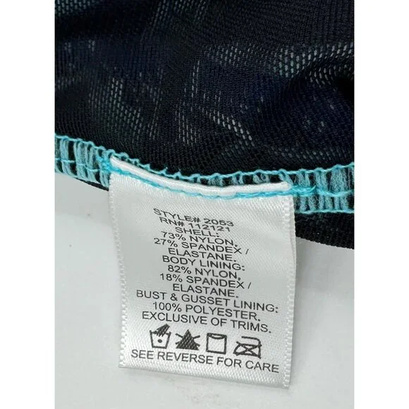 Spanx Assets By Sara Blakely Blue Paisley Halter One Piece Swimsuit Size Small - Picture 6 of 11